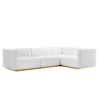 Conjure Channel Tufted Performance Velvet 4Piece Sectional