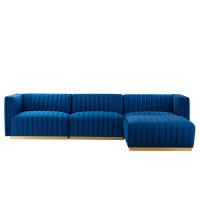 Conjure Channel Tufted Performance Velvet 4Piece Sectional