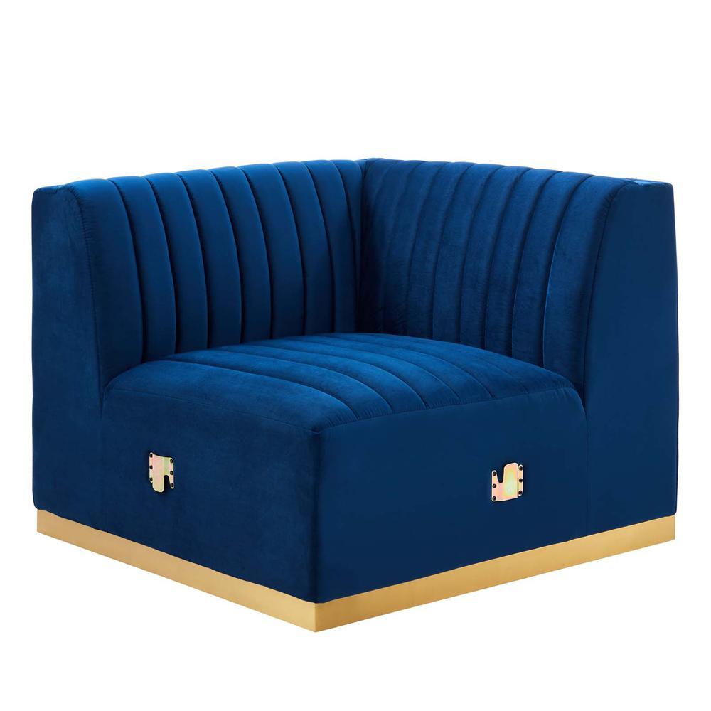 Conjure Channel Tufted Performance Velvet Right Corner Chair