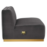 Conjure Channel Tufted Performance Velvet Armless Chair