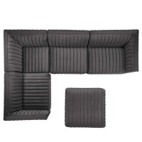 Conjure Channel Tufted Performance Velvet 5Piece Sectional