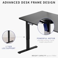 Vivo Electric Height Adjustable 71 X 36 Inch Memory Stand Up Desk, Extra Deep Dark Walnut Table Top, Black Frame, Standing Workstation With Preset Controller, 1B Series, Desk-Kit-1B7D-36