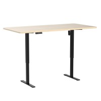 Vivo Electric Height Adjustable 71 X 36 Inch Memory Stand Up Desk, Extra Deep Light Wood Table Top, Black Frame, Standing Workstation With Preset Controller, 1B Series, Desk-Kit-1B7C-36