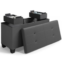 Storage Ottoman Bench With Storage Bins 30In Storage Bench For Bedroom End Of Bed Folding Foot Rest Ottoman With Storage For