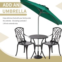 Withniture 3 Piece Bistro Patio Set Cast Alumiunm Patio Furniture Set All Weather Bistro Table And Chairs Set Of 2 With 197 U