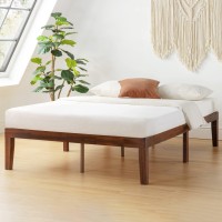 Mellow Naturalista Classic 16 Inch Solid Wood Platform Bed With Wooden Slats Espresso Queen