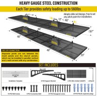 Aecxm 4Pack164X4Ft Garage Storage Rack Floating Wall Shelves Garage Shelves Heavy Duty Sturdy Wall Shelves Wall Mounted Shelve