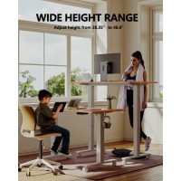 Banti Standing Desk, 40 X 24 Inch Electric Stand Up Height Adjustable Home Office Table, Sit Stand Desk With Splice Board, Black