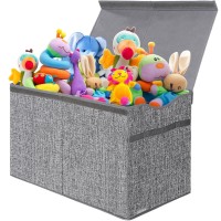 Victor'S Toy Storage Organizer - Extra Large Toy Box Chest Storage Boxes Bins Baskets For Kids, Boys, Girls, Nursery Room, Playroom (Linen Gray)