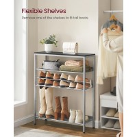 Vasagle Shoe Rack For Entryway 5 Tier Shoe Storage Shelves 1620 Pairs Shoe Organizer With Sturdy Wooden Top And Steel Frame