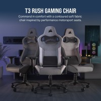 Corsair T3 Rush (2023) Gaming Chair, One Size, Gray And White