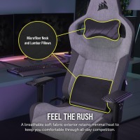 Corsair T3 Rush (2023) Gaming Chair, One Size, Gray And Charcoal