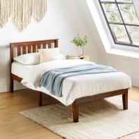 Mellow Marley 14 Inch Solid Wood Platform Bed With Paneled Headboard Espresso Twin