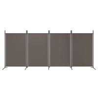 Vidaxl 4-Panel Room Divider, Anthracite Room Partition, Iron And Polyester Fabric, Foldable, Versatile Function For Privacy And Light Blocking, 136.2