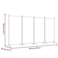 Vidaxl 4-Panel Room Divider, Anthracite Room Partition, Iron And Polyester Fabric, Foldable, Versatile Function For Privacy And Light Blocking, 136.2