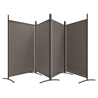 Vidaxl 4-Panel Room Divider, Anthracite Room Partition, Iron And Polyester Fabric, Foldable, Versatile Function For Privacy And Light Blocking, 136.2