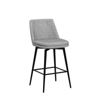 Chita Counter Height Swivel Barstools Fsc Certified Upholstered Fabric Bar Stools Set Of 2 Metal Base 272 Seat Height Gre