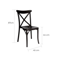 Eqqus Model Econosillas | Stackable Crossback Chair, High Resistance Polypropylene Base With Uv Protection, Ideal For Events, Dining Room And/Or Outdoor | Colour: White, Black And Coffee (Black)