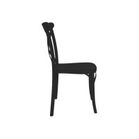 Eqqus Model Econosillas | Stackable Crossback Chair, High Resistance Polypropylene Base With Uv Protection, Ideal For Events, Dining Room And/Or Outdoor | Colour: White, Black And Coffee (Black)