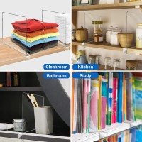 Omgelic Acrylic Shelf Dividers For Closet Organization 4Pcs Closet Shelf Divider Closet Dividers For Shelves Shelf Organizer For Closet Shelf Organizer For Wood Closet Separator Clear