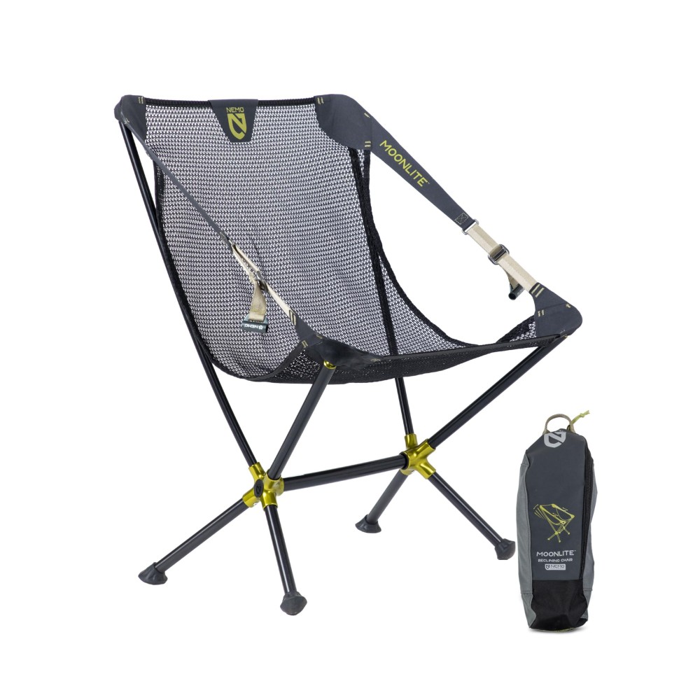 Nemo Moonlite Reclining Camp Chair | Portable Backpacking And Camping Chair With Adjustable And Foldable Options, Black Pearl