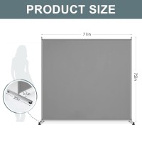 Rantila Single Large Panel Room Divider Privacy Screen For Office Partition Separators Freestanding Divider 71W X 71H Gr