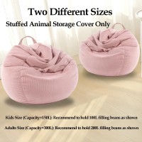 Lpmoera Stuffed Animal Storage Bean Bag Chair Cover No Filler For Kids And Adultspets Dogscats Lazy Bedssoft Premium Cordur