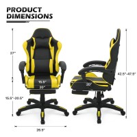 Monibloom Gaming Chair Office Chair Leather High Back Computer Chair With Headrest And Lumbar Support 360 Swivel Ergonomic Footr