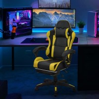 Monibloom Gaming Chair Office Chair Leather High Back Computer Chair With Headrest And Lumbar Support 360 Swivel Ergonomic Footr