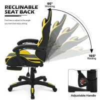 Monibloom Gaming Chair Office Chair Leather High Back Computer Chair With Headrest And Lumbar Support 360 Swivel Ergonomic Footr