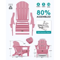 Serwall Folding Chair Patio Chair Lawn Chair Outdoor Light Pink