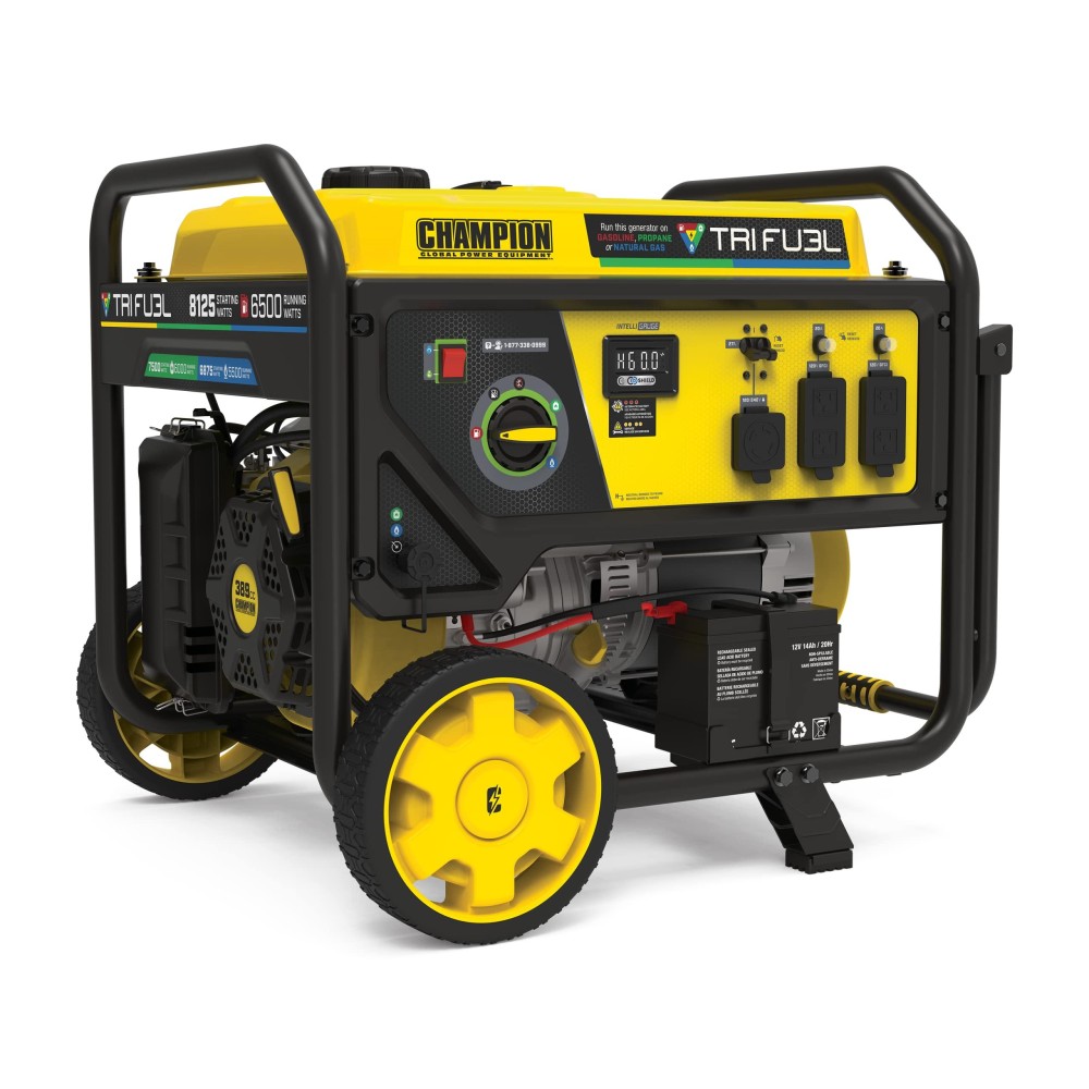 Champion Power Equipment 8125Watt Electric Start Trifuel Portable Generator With Co Shield