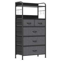 Jojoka Dresser For Bedroom With 5 Drawers Dressers Chests Of Drawers For Hallway Entryway Storage Organizer Unit With Fabri