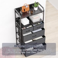 Jojoka Dresser For Bedroom With 5 Drawers Dressers Chests Of Drawers For Hallway Entryway Storage Organizer Unit With Fabri