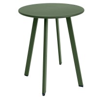 Meluvici Outdoor Side Table Weather Resistant Patio Small Side Table Outdoor Indoor Round Metal Steel Small Side Table Waterpr