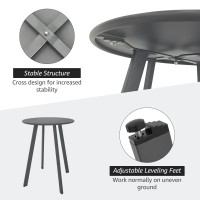 Meluvici Outdoor Side Table Weather Resistant Patio Small Side Table Outdoor Indoor Round Metal Steel Small Side Table Waterpr