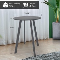 Meluvici Outdoor Side Table Weather Resistant Patio Small Side Table Outdoor Indoor Round Metal Steel Small Side Table Waterpr