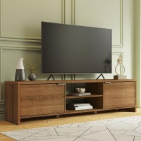 Madesa Tv Stand For Tv'S Up To 80 Inches, 71 Inch, Tv Table With Cable Management, Wooden, 18'' H X 15'' D X 71'' L - Brown