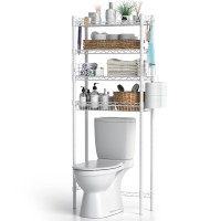 Hodonas Over The Toilet Storage, Bathroom Organizer Shelves Space Saver Over Toilet, Above Toilet Storage Rack, Over-The-Toilet Storage Shelf, White