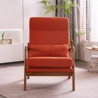 Karl Home Accent Chair Midcentury Modern Chair With Pillow Upholstered Lounge Arm Chair With Solid Wood Frame Soft Cushion Fo