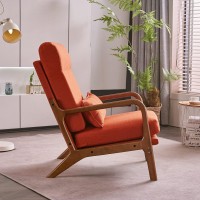 Karl Home Accent Chair Midcentury Modern Chair With Pillow Upholstered Lounge Arm Chair With Solid Wood Frame Soft Cushion Fo