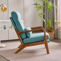 Karl Home Accent Chair Midcentury Modern Chair With Pillow Upholstered Lounge Arm Chair With Solid Wood Frame Soft Cushion Fo