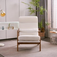 Karl Home Accent Chair Midcentury Modern Chair With Pillow Upholstered Lounge Arm Chair With Solid Wood Frame Soft Cushion Fo