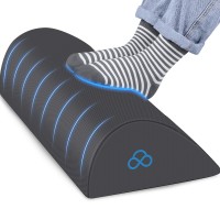Steplively Foot Rest For Under Desk At Work-Ergonomic Design Foot Stool For Fatigue&Pain Relief With Memory Foam,Non Slip Bead,Washable Cover-Under Desk Footrest For Office,Home,Gaming(Grey-Long)