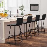 Pointant Bar Stools Set Of 4 Bar Stools Counter Height Bar Stools Modern Swivel Bar Stools Bar Chairs With Back Plastic 24 Met