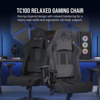 Corsair Tc100 Relaxed Gaming Chair, One Size, Black