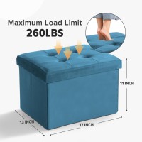 Linmagco Storage Ottoman Folding Foot Stool Velvet Ottoman Foot Rest With Padded Modern Ottoman With Storage For Living Room Pup