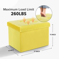 Linmagco Storage Ottoman Folding Foot Stool Velvet Ottoman Foot Rest With Padded Modern Ottoman With Storage For Living Room Pup