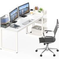 Shw Home Office 55Inch Large Computer Desk 24 Deep White