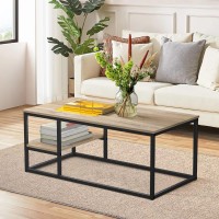 Vowner Coffee Table, Living Room Table, Coffee Table With Steel Frame And Shelves, Industrial Design, Easy Assembly, Wooden Sofa Table, Side Table, 40.2 X 20.5 X 16.5